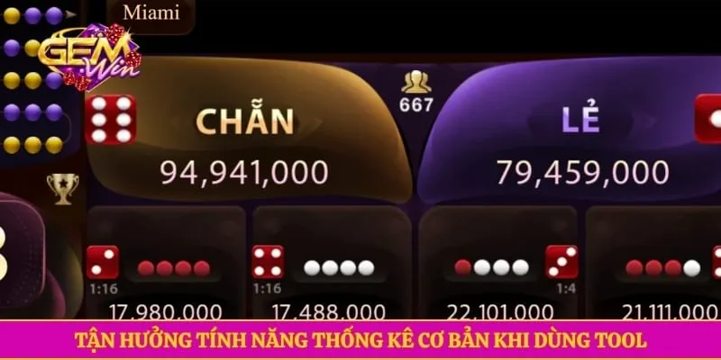 Tận hưởng tính năng thống kê cơ bản khi dùng tool