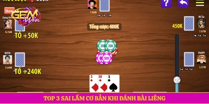 Top 3 sai lầm cơ bản khi đánh bài liêng